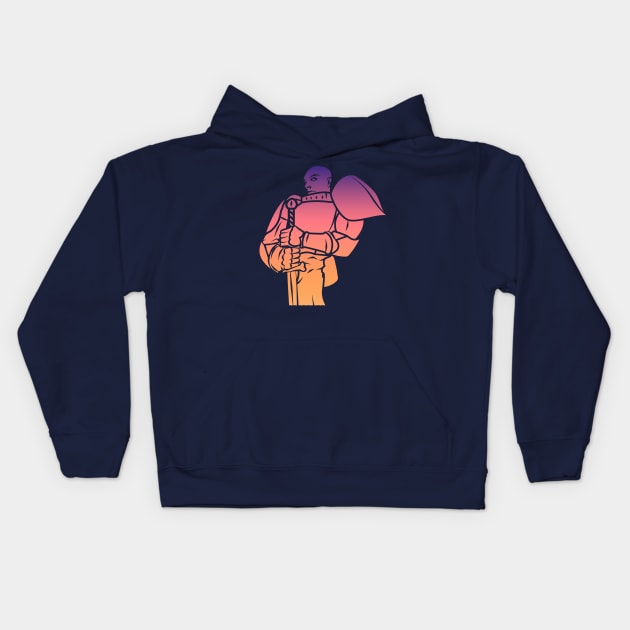 Copy of Knight Paladin (Flaming Dawn): A Fantasy Design Kids Hoodie by McNerdic